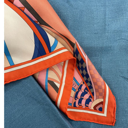 Les Flots du Cheval Silk Scarf Pillow Cover 28"
