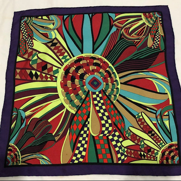 Les Flots du Cheval Vintage Silk Scarf Pillow 17"