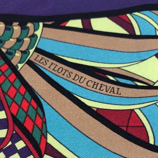 Les Flots du Cheval Vintage Silk Scarf Pillow 17"