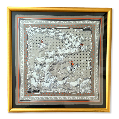 Framed Hermes Scarf Les Mustangs