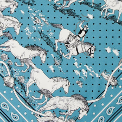 Les Mustangs Bandana Silk Scarf Pillow 22"