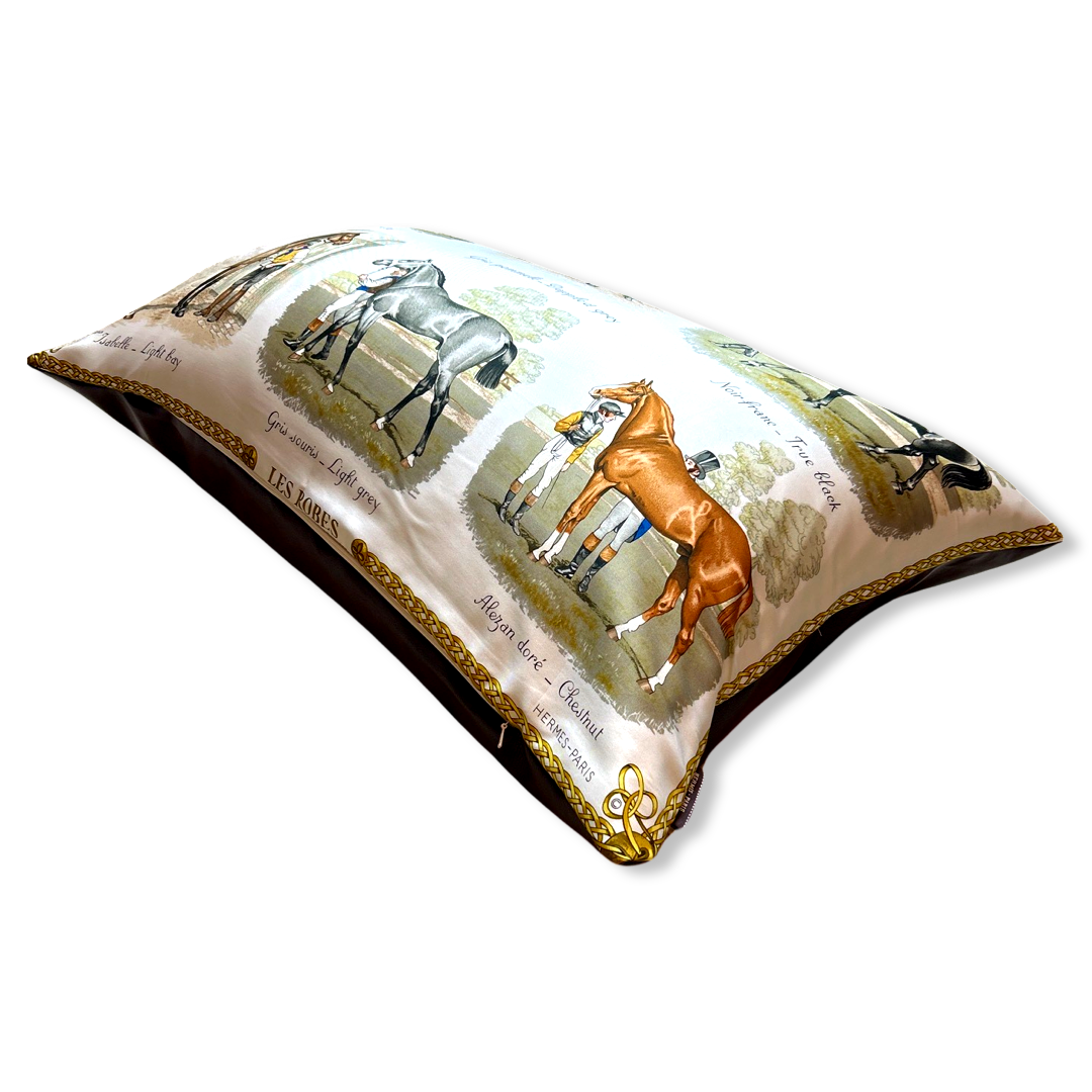 Les Robes Vintage Silk Scarf Lumbar Pillow 30"