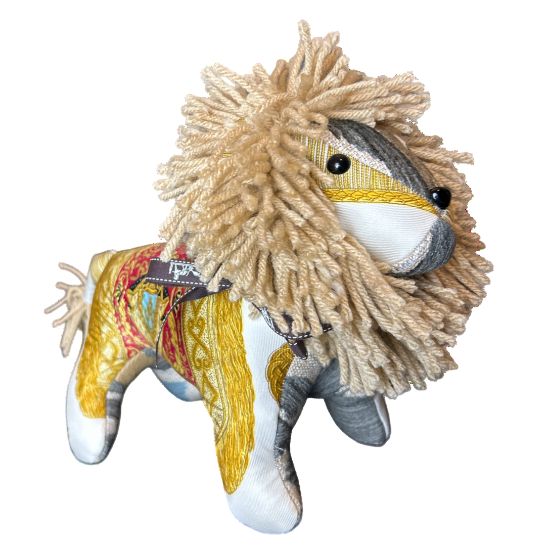Hermes Poste et Cavalerie Scarf Lion at Vintage Luxe Up