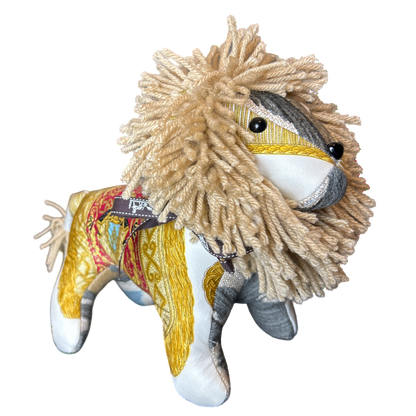 Hermes Poste et Cavalerie Scarf Lion at Vintage Luxe Up