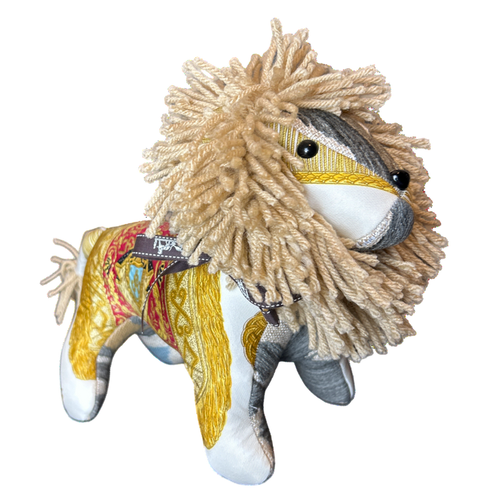 Hermes Poste et Cavalerie Scarf Lion at Vintage Luxe Up