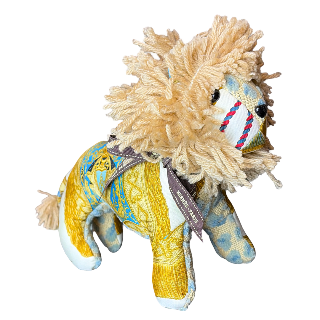 Hermes Poste et Cavalerie Scarf Lion
