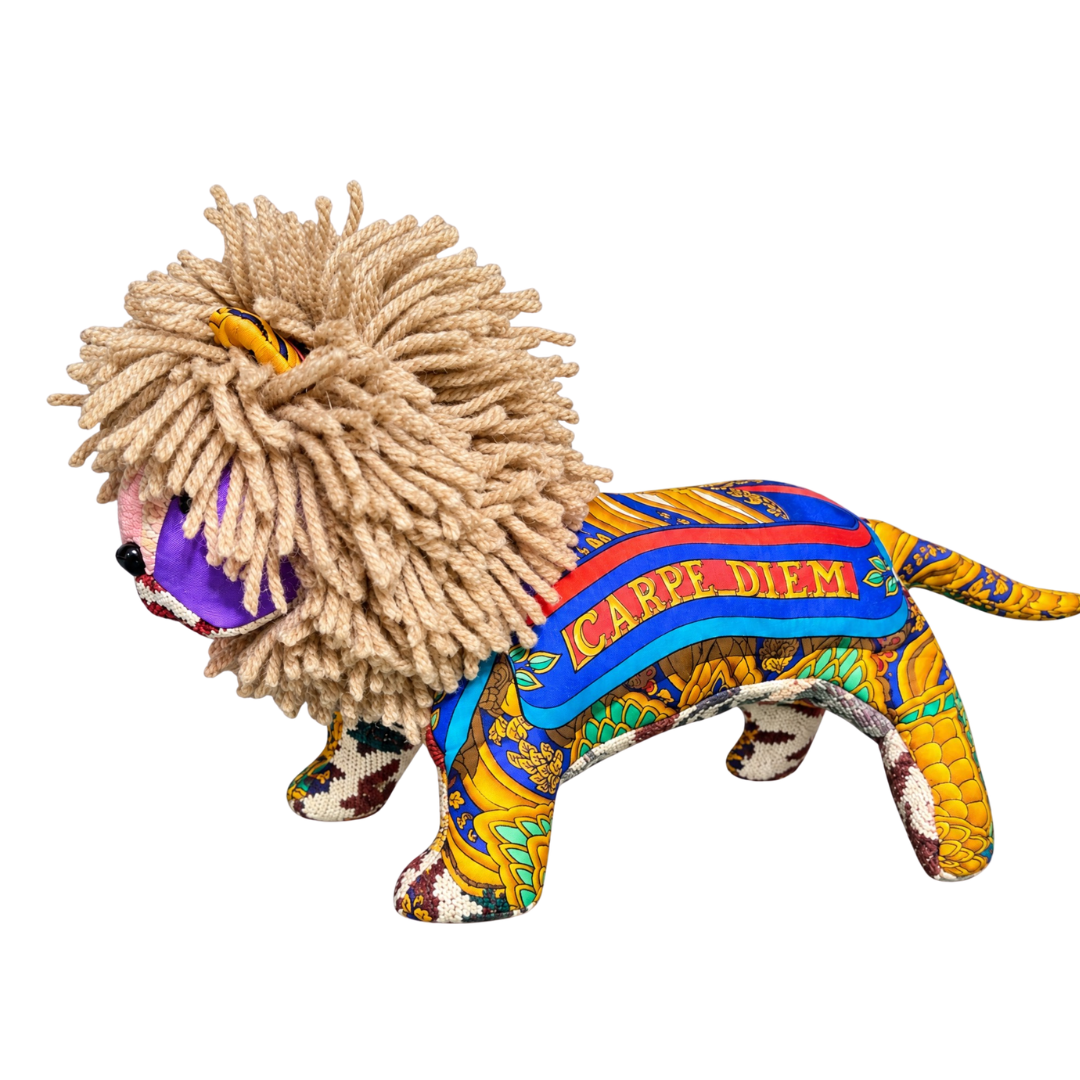 Hermes Carpe Diem Scarf Lion at Vintage Luxe Up