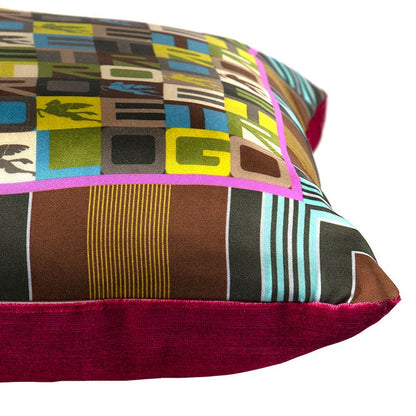 Logo Vintage Silk Pocket Square Pillow 17"