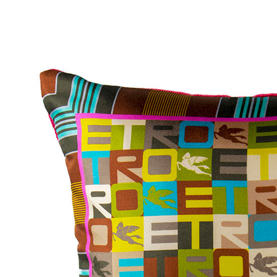 Logo Vintage Silk Pocket Square Pillow 17"