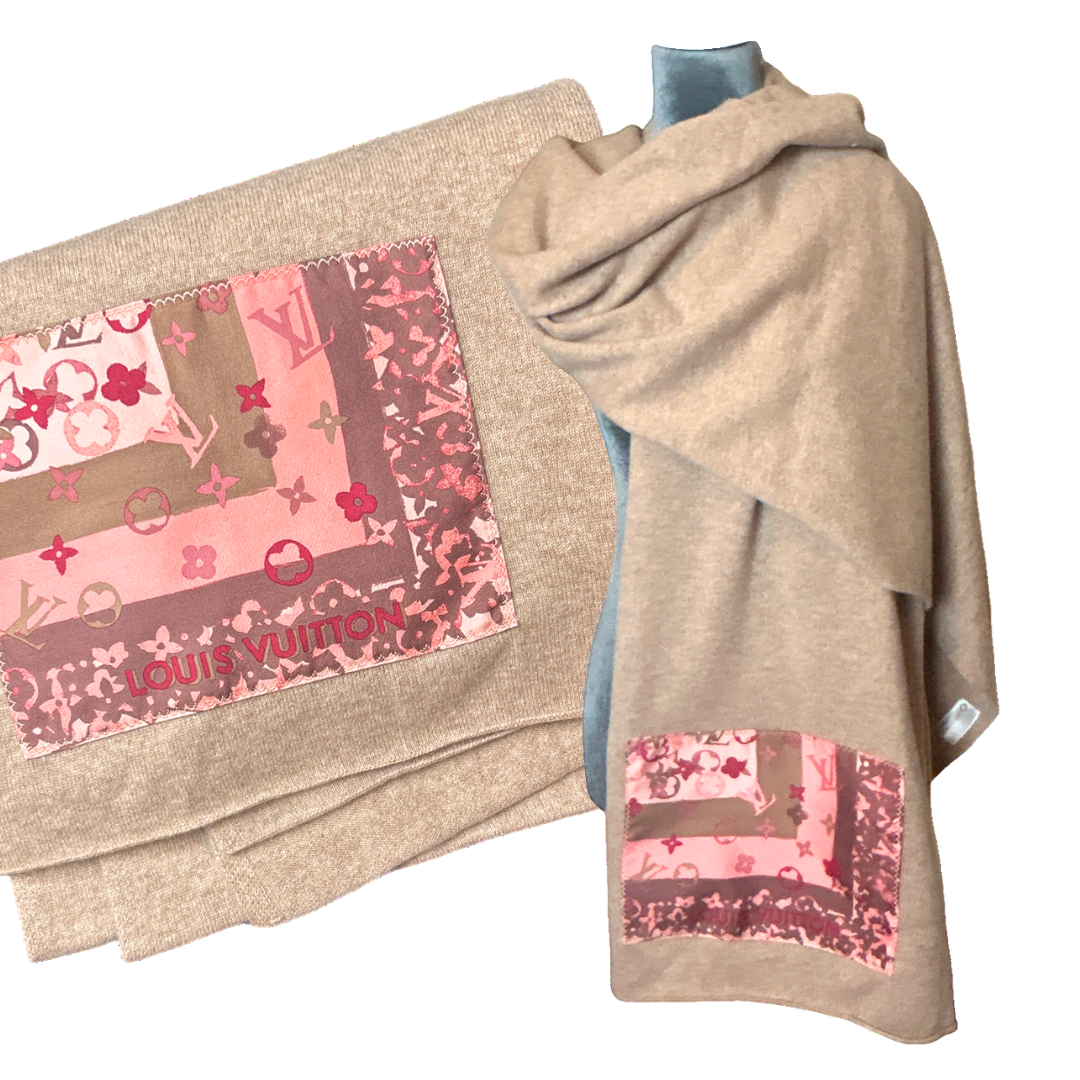 Louis Vuitton Monogram Silk Scarf & Cashmere Shawl at Vintage Luxe Up