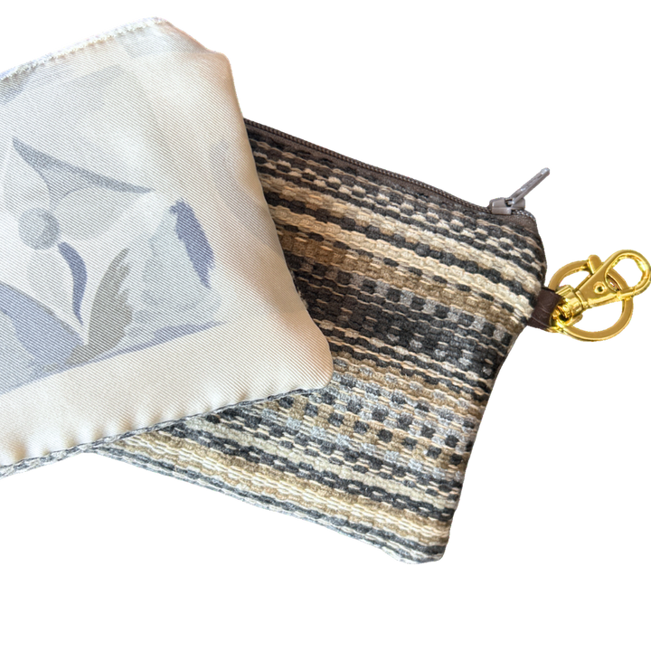 Au Fils du Temps Vintage Silk Scarf Coffee Run Keychain Bag