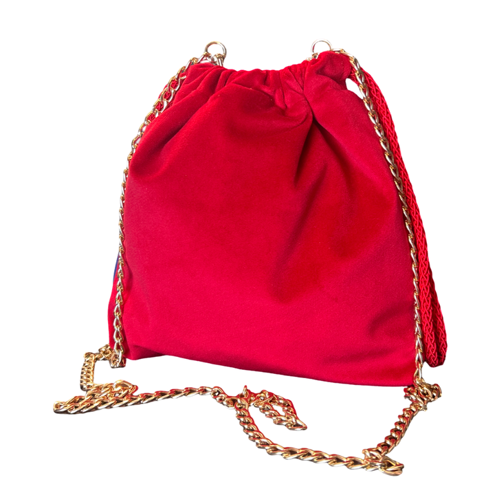 LV Monogram Cherry Blossom Vintage Silk Scarf Drawstring Crossbody Bag