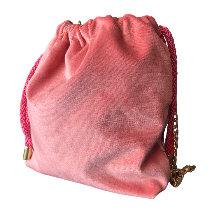 LV Tumbled Monogram Vintage Silk Scarf Drawstring Crossbody Bag