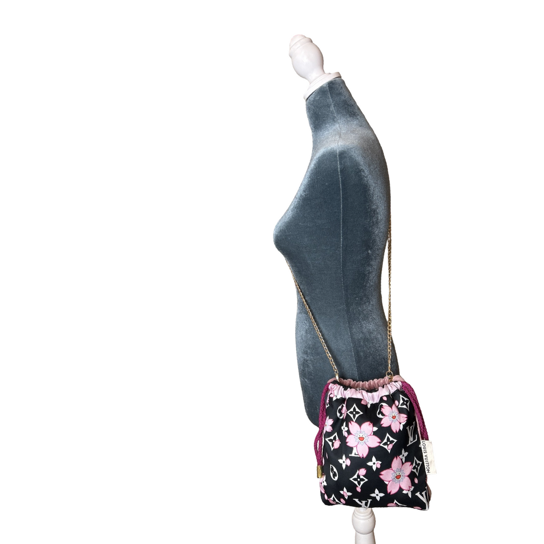 LV Monogram Flower Vintage Silk Scarf Crossbody Bag