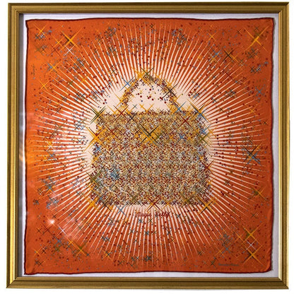 Framed Hermes ScarfMagic Kelly Framed Vintage Silk Scarf 20"-Vintage Hermes-Vintage Luxe Up