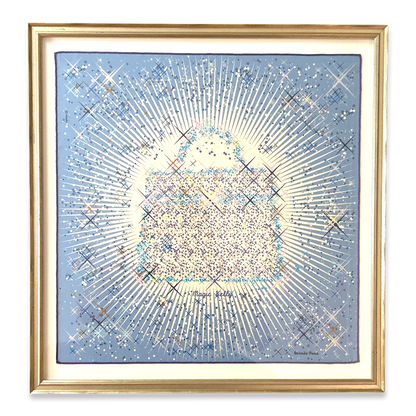 Framed Hermes Scarf Magic Kelly Framed Vintage Silk Scarf 20" Vintage Hermes at Vintage Luxe Up