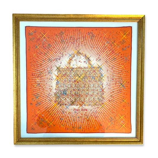 Framed Hermes Scarf Magic Kelly Framed Vintage Silk Scarf 20" Vintage Hermes at Vintage Luxe Up
