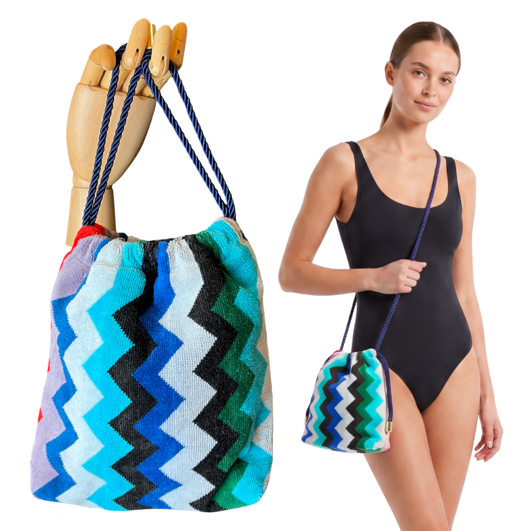 Carlie Beach Towel Drawstring Crossbody Bag