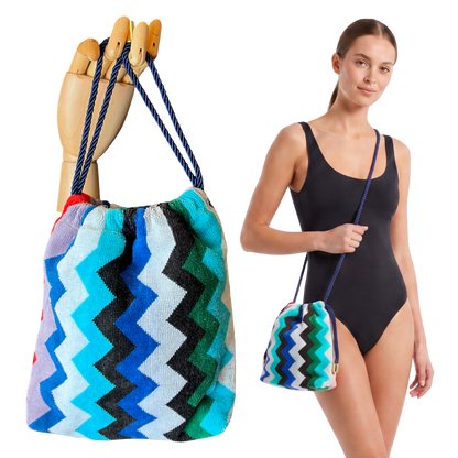 Carlie Beach Towel Drawstring Crossbody Bag