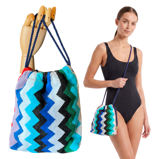 Carlie Beach Towel Drawstring Crossbody Bag