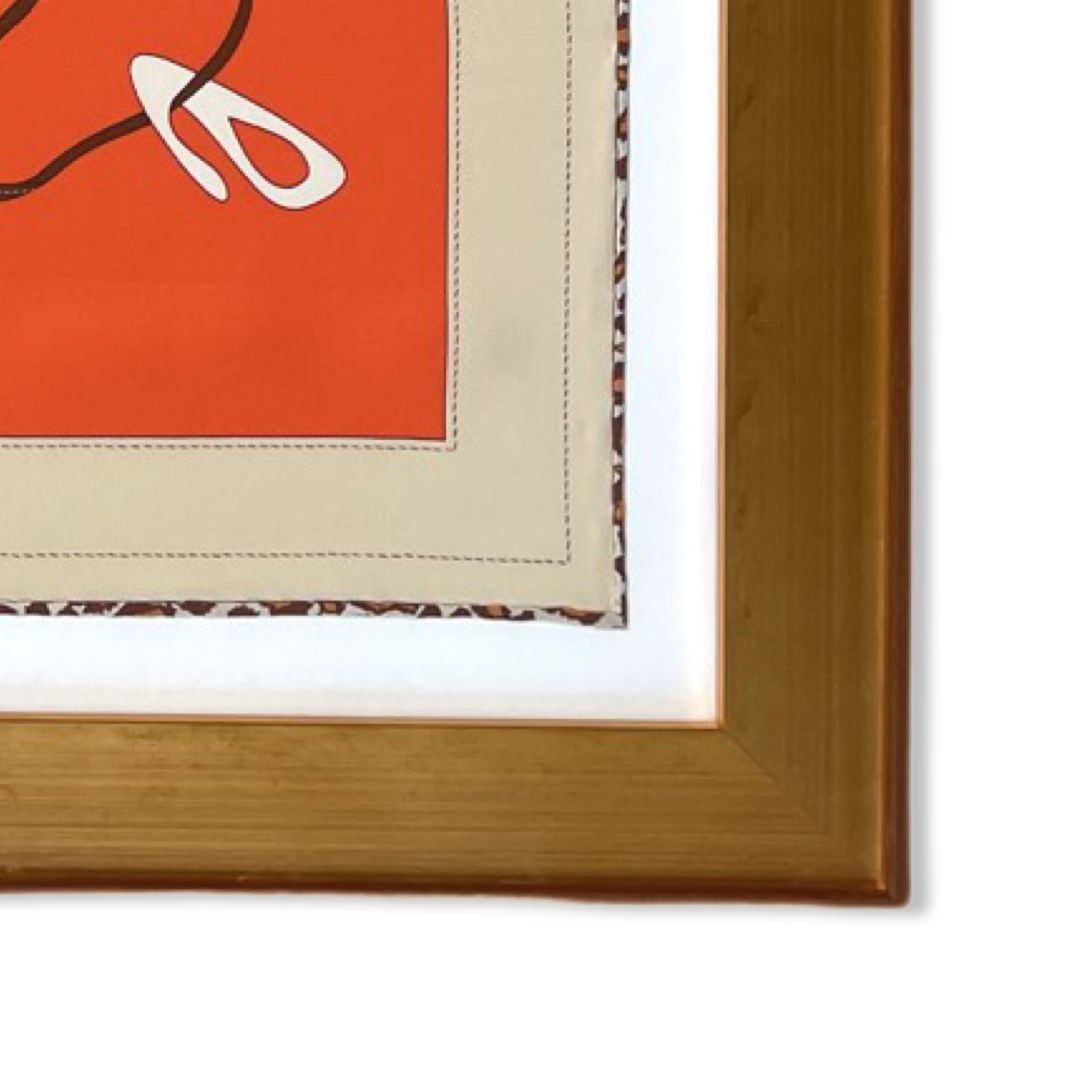Monsieur et Madame Framed Vintage Silk Scarf 32"