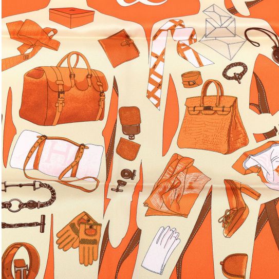 HERMÈS Monsieur et Madame Vintage Silk Scarf Framed Art 30