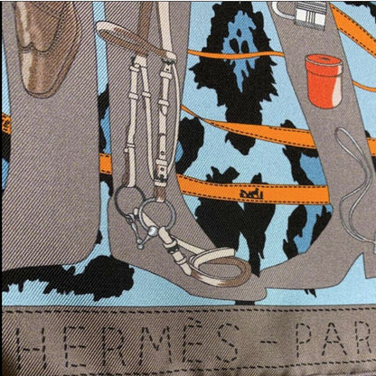 Monsieur et Madame Leopard Framed Vintage Silk Scarf 20"