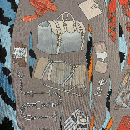 Monsieur et Madame Leopard Framed Vintage Silk Scarf 20"