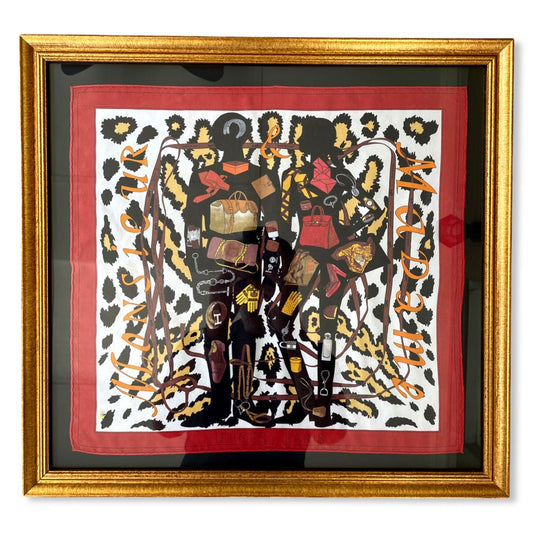 HERMÈS Monsieur et Madame Scarf Framed Silk Scarf exclusively at VintageLuxeUp.com