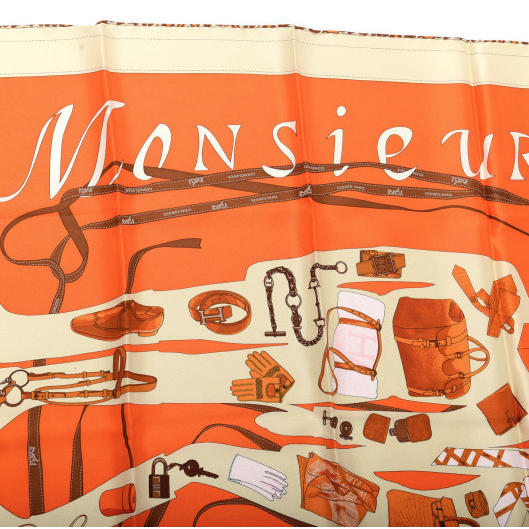 Monsieur et Madame Leopard Framed Vintage Silk Scarf 32"