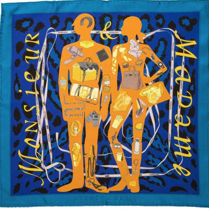 Monsieur et Madame Leopard Silk Scarf Pillow 17"