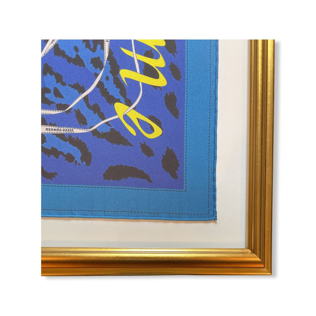 Monsieur et Madame Vintage Framed Vintage Silk Scarf 20"