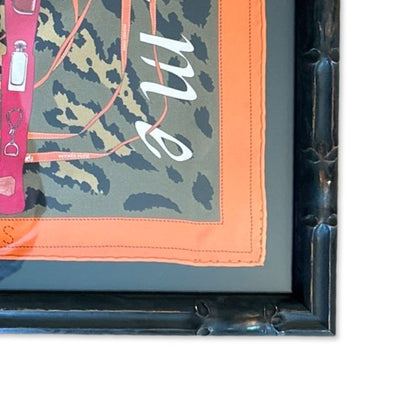 Framed Hermes ScarfMonsieur et Madame Vintage Leopard Framed Vintage Silk Scarf 20"-Vintage Hermes-Vintage Luxe Up