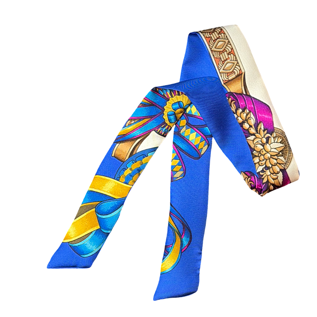 Rubans du Cheval Vintage Silk Scarf & Labrodite Link Necklace