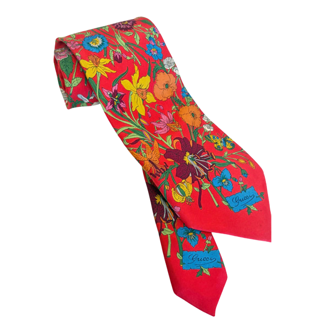 gucci flora red necktie