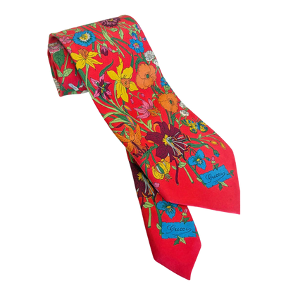 gucci flora red necktie