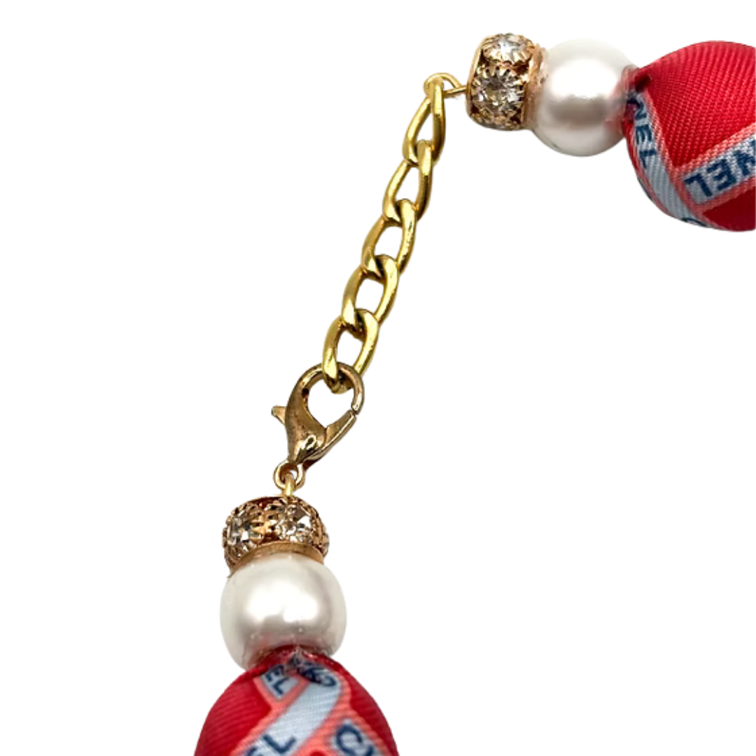 Logo Trellis Vintage Silk Necktie Necklace