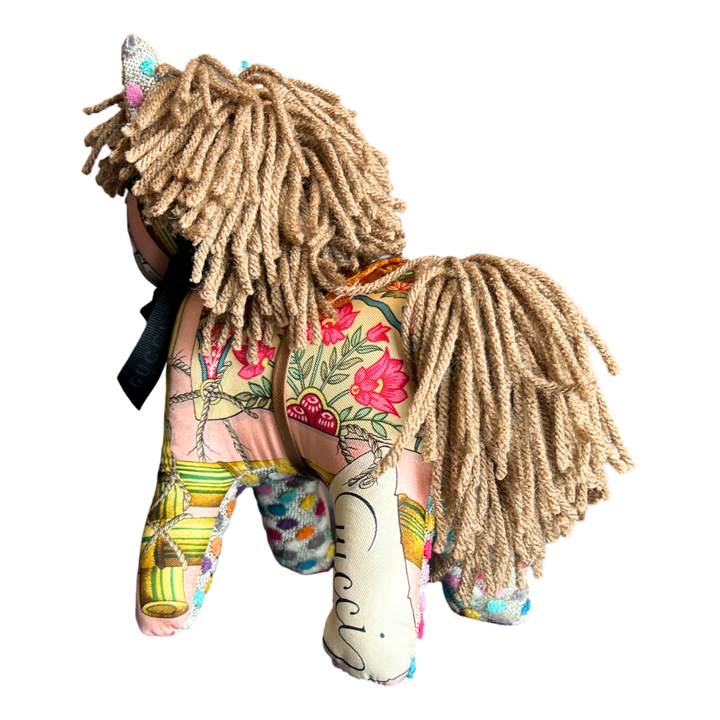 Gucci CHINOISERIE Scarf Patchwork Pony at VintageLuxeUp.com