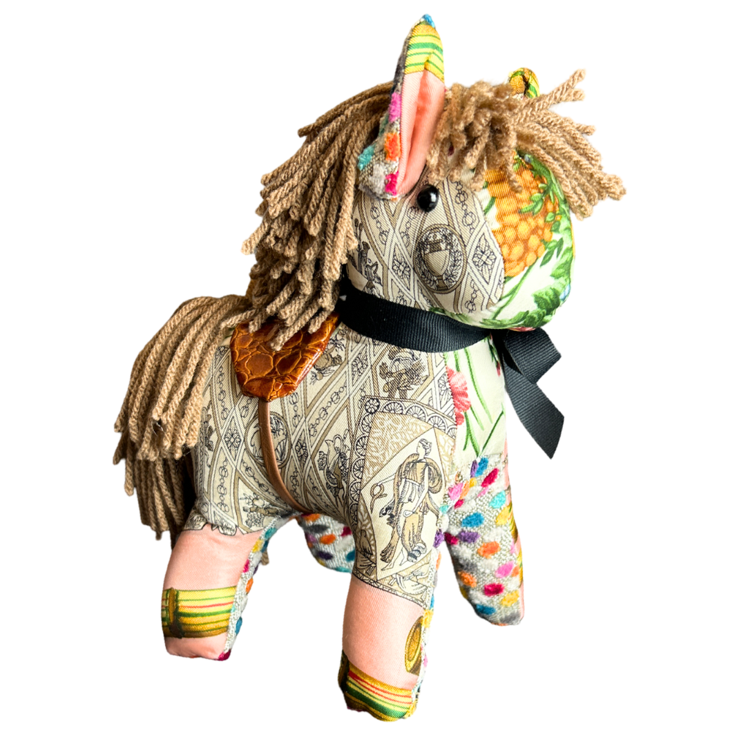 Gucci CHINOISERIE Scarf Patchwork Pony at VintageLuxeUp.com