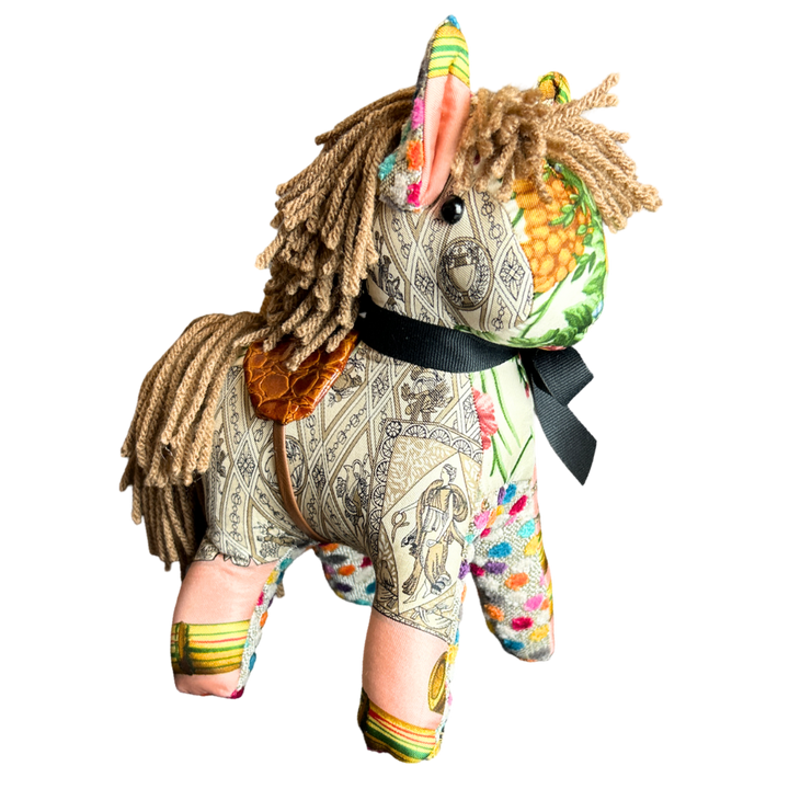 Gucci CHINOISERIE Scarf Patchwork Pony at VintageLuxeUp.com