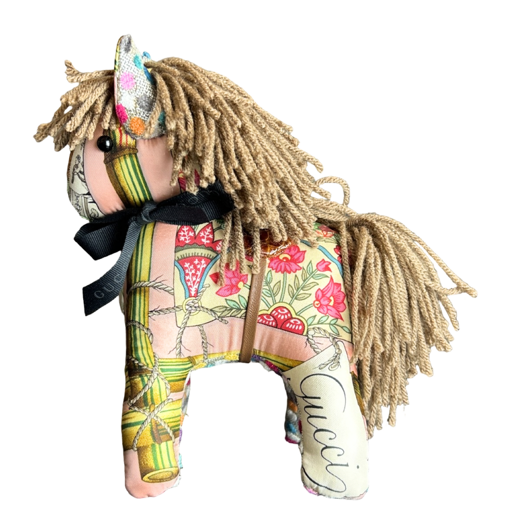 Gucci CHINOISERIE Scarf Patchwork Pony at VintageLuxeUp.com