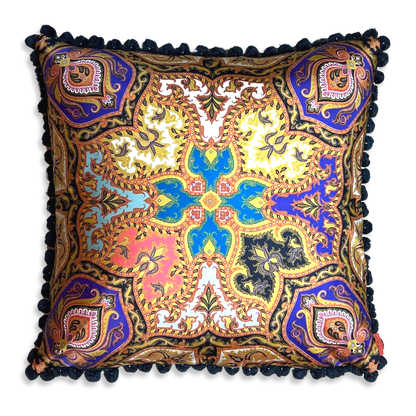 Paisley Jeweltone Vintage Silk Scarf Pillows 26"