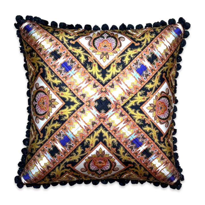 Paisley Jeweltone Vintage Silk Scarf Pillows 26"