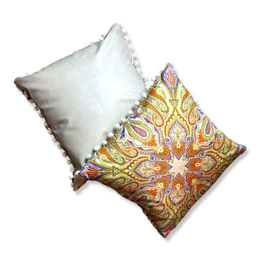 Paisley Vintage Silk Scarf Pillows 24"