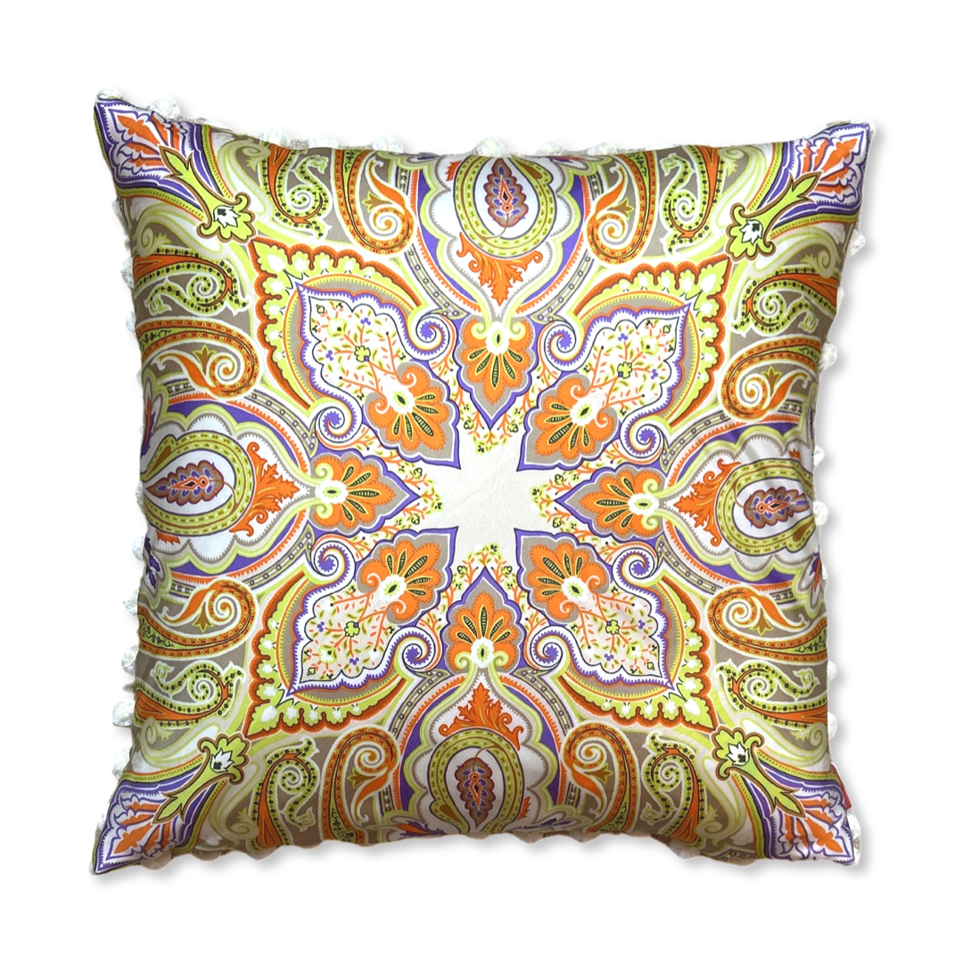 Paisley Vintage Silk Scarf Pillows 24"