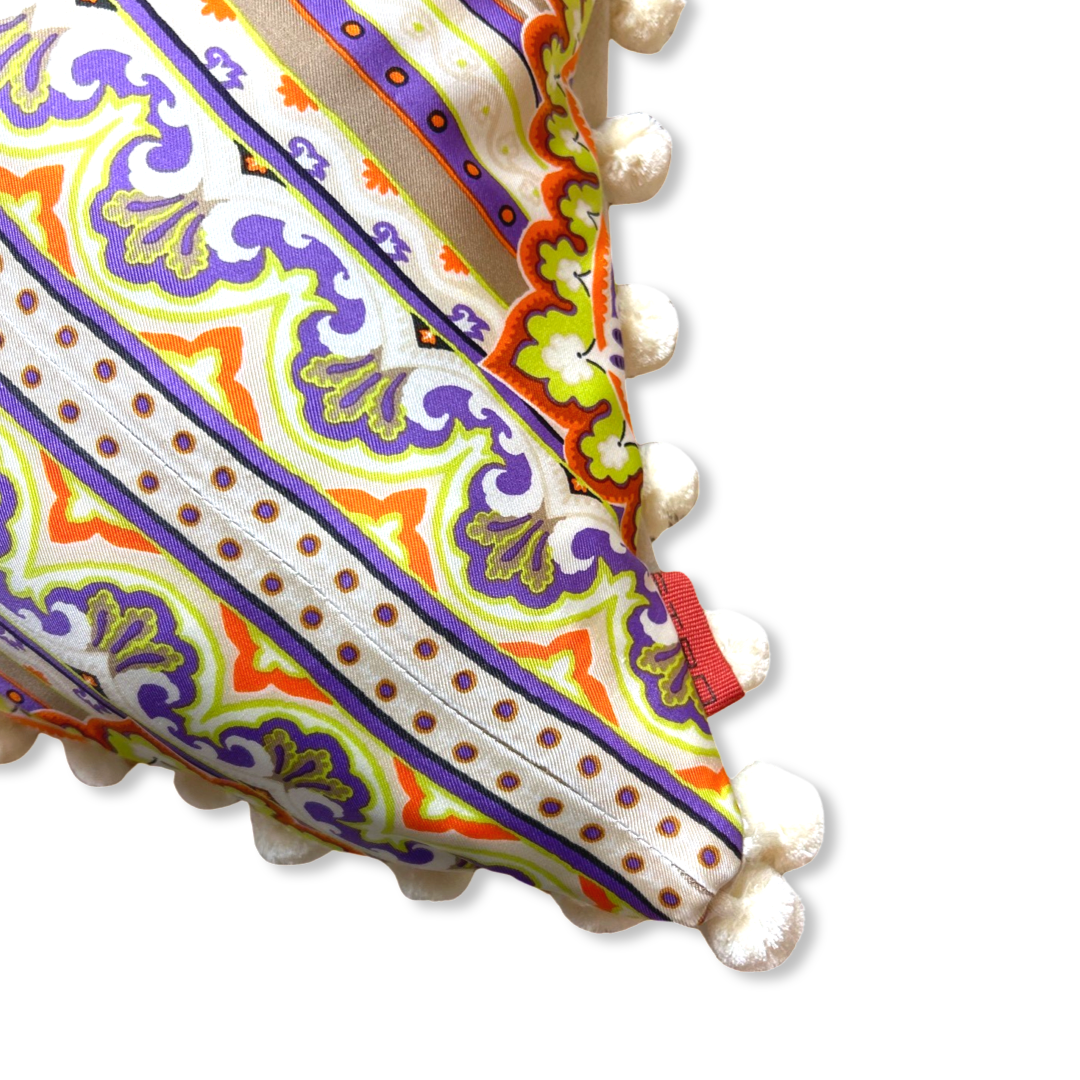 Paisley Vintage Silk Scarf Pillows 24"