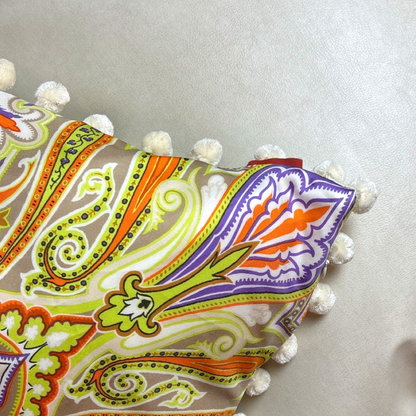 Paisley Vintage Silk Scarf Pillows 24"