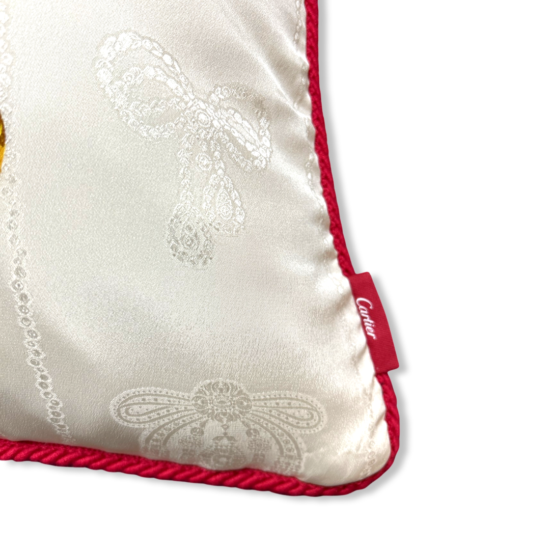 Panthère Royal Ruby Vintage Silk Scarf Pillow 20"