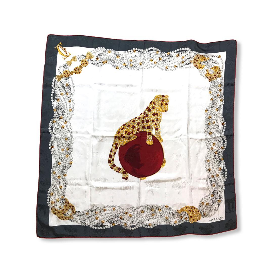 Panthère Royal Vintage Silk Scarf Wristlet Grand Bag