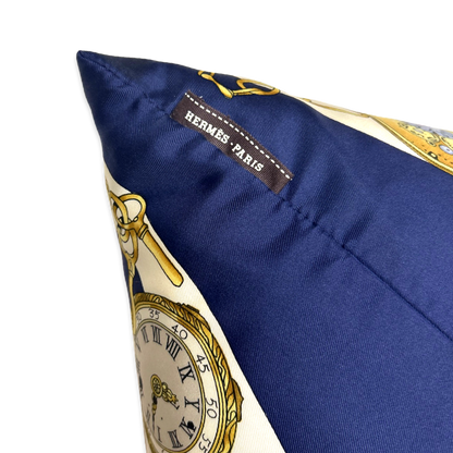 Parmi les Fleurs Je Compte les Heures Vintage Silk Scarf Pillow 24"